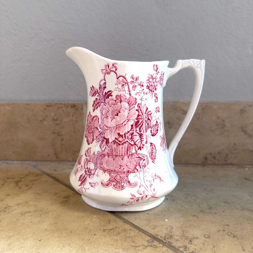 Vintage Floral Pitcher Alfred Meakin Staffordshire England